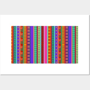 Ethnic Peruvian Motif Striped Pattern Posters and Art